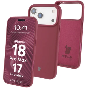 Silikonowe etui Bizon Soft Case do iPhone 18 Pro Max / 17 Pro Max, ciemnofioletowe