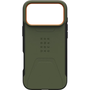 OUTLET: Etui pancerne Urban Armor Gear Civilian Mag do MagSafe do iPhone 17 Pro Max, zielone z pomarańczowym