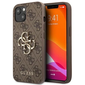 OUTLET: Etui Guess 4G Big Metal Logo iPhone 13, brązowe