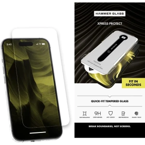 OUTLET: Szkło hartowane Hammer Glass XPress Protect z aplikatorem do iPhone 17 / 16 Pro