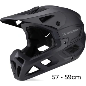 OUTLET: Kask rowerowy Wozinsky Fullface HT-58 z odpinanym daszkiem 57-59 cm, czarny