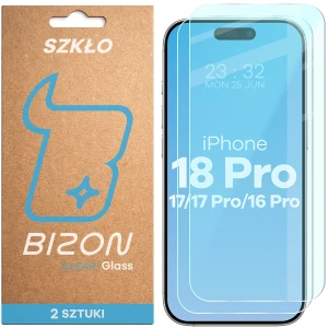 Szkło hartowane Bizon Glass Clear Duo do iPhone 18 Pro / 17 / 17 Pro / 16 Pro, 2 sztuki