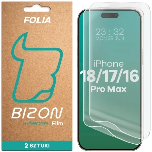 Folia hydrożelowa na ekran Bizon Film Hydrogel Front Duo do iPhone 18 Pro Max / 17 Pro Max / 16 Pro Max, 2 sztuki