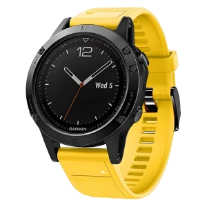 Silikonowy pasek Bizon Strap Watch Silicone Plus do Garmin QuickFit 22 mm, żółty