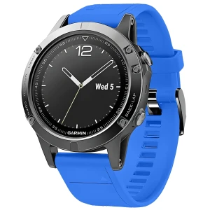 Silikonowy pasek Bizon Strap Watch Silicone Plus do Garmin QuickFit 26 mm, szafirowy