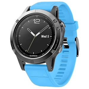 Silikonowy pasek Bizon Strap Watch Silicone Plus do Garmin QuickFit 26 mm, błękitny