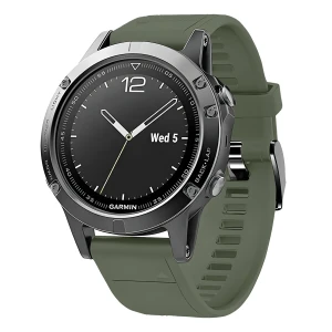 Silikonowy pasek Bizon Strap Watch Silicone Plus do Garmin QuickFit 26 mm, ciemnozielony