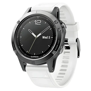 Silikonowy pasek Bizon Strap Watch Silicone Plus do Garmin QuickFit 26 mm, biały