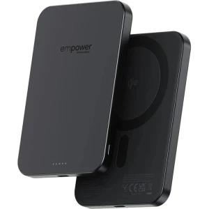 Powerbank indukcyjny 5000mAh do MagSafe, USB-C 20W, Qi2, Empower Bank, kabel w zestawie, czarny