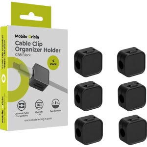 Organizer do kabli magnetyczny, Mobile Origin CB8, 6 sztuk, czarny