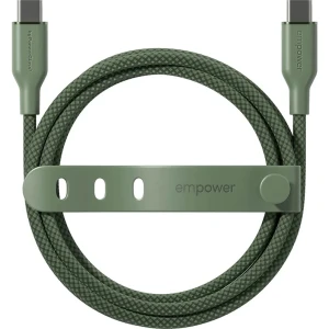 Kabel z oplotem USB-C - USB-C, Empower Racing 60W PD PPS QC 4.0, 1.2 m, zielony