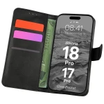 Etui z klapką Bizon Case Pocket do iPhone 18 Pro / 17 Pro, czarne