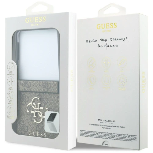 Etui Guess Hardcase 4G Big Metal Logo do Galaxy Z Flip8, brązowe