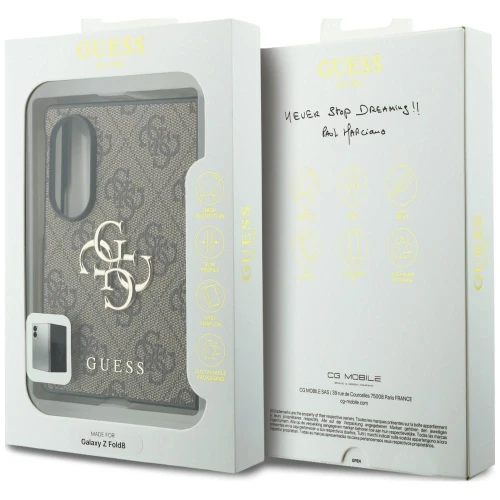 Etui Guess Hardcase 4G Big Metal Logo do Galaxy Z Fold8, brązowe