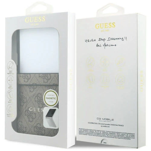 Etui Guess Hardcase 4G Classic MagSafe do Galaxy Z Flip8 do MagSafe, brązowe