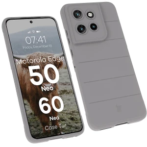 Pancerne etui Bizon Case Tur do Motorola Edge 50 Neo / 60 Neo, jasnoszare