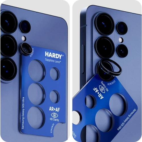 Szkło szafirowe na aparat z aplikatorem 3mk Hardy Sapphire Lens do Samsung Galaxy S26 Ultra, czarne (8/9)