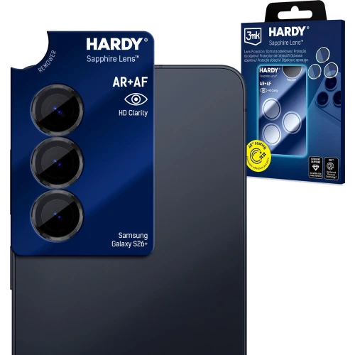 Szkło szafirowe na aparat z aplikatorem 3mk Hardy Sapphire Lens do Samsung Galaxy S26+, czarne (2/9)