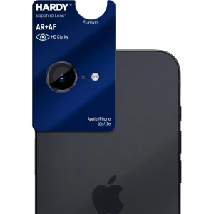 Szkło szafirowe na aparat z aplikatorem 3mk Hardy Sapphire Lens do iPhone 17e / 16e, czarne