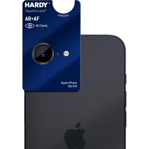Szkło szafirowe na aparat z aplikatorem 3mk Hardy Sapphire Lens do Apple iPhone 17e / 16e, czarne (1/9)