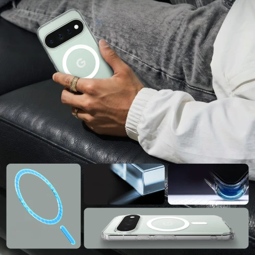Etui Spigen Ultra Hybrid Mag do MagSafe do Google Pixel 11 Pro, przezroczysto-białe