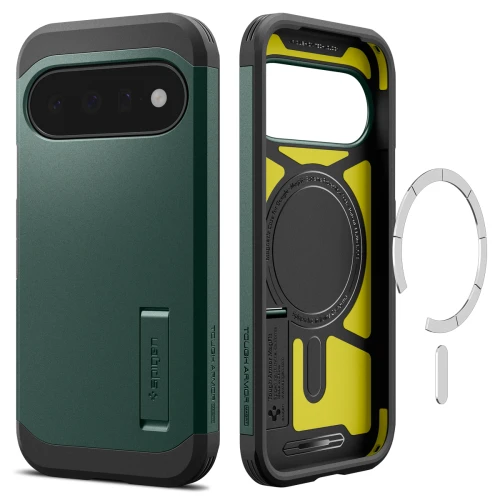 Etui Spigen Tough Armor Mag do MagSafe do Google Pixel 11, zielone