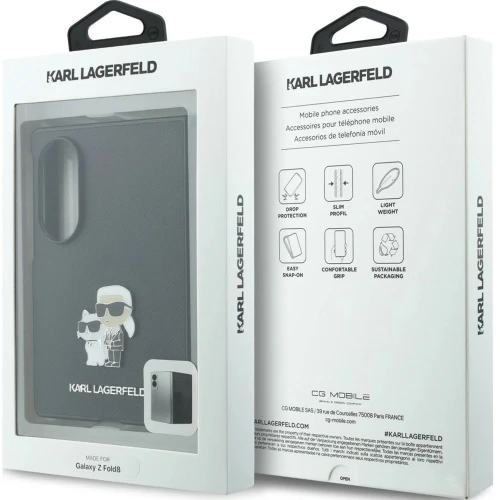 Etui Karl Lagerfeld Karl Lagerfeld Saffiano Pins do Galaxy Z Fold8, czarne