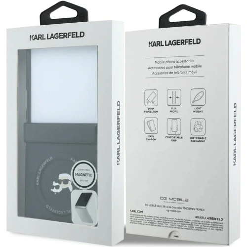 Etui Karl Lagerfeld Karl Lagerfeld Karl and Choupette Pins MagSafe do Galaxy Z Flip8 do MagSafe, czarne