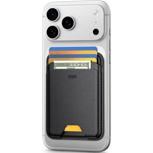 Portfel na karty z blokadą RFID ESR Magnetic Wallet do MagSafe, czarny (1/11)