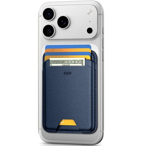 Portfel na karty z blokadą RFID ESR Magnetic Wallet do MagSafe, granatowy (1/11)