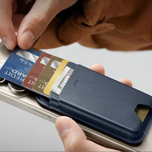 Portfel na karty z blokadą RFID ESR Magnetic Wallet do MagSafe, granatowy (7/11)