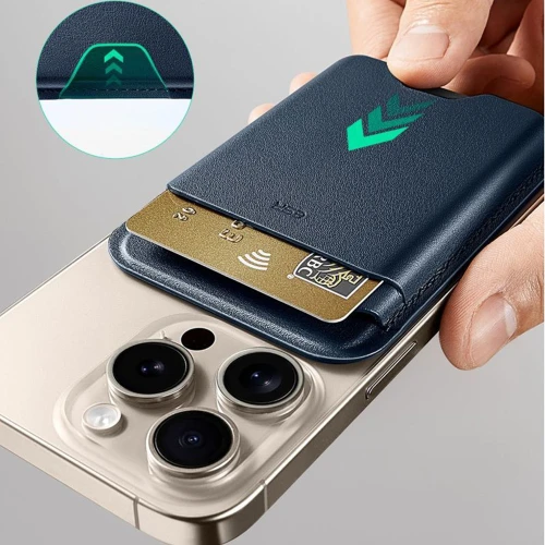 Portfel na karty z blokadą RFID ESR Magnetic Wallet do MagSafe, granatowy (8/11)