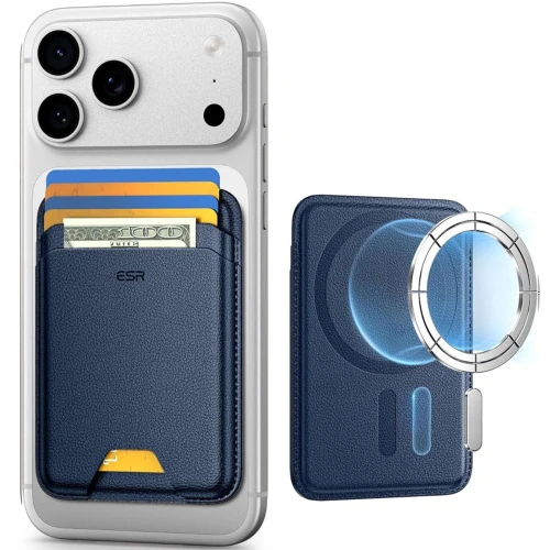 Portfel na karty z blokadą RFID ESR Magnetic Wallet do MagSafe, granatowy (9/11)
