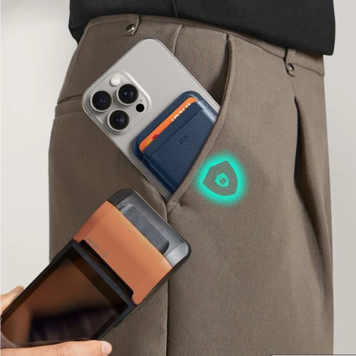Portfel na karty z blokadą RFID ESR Magnetic Wallet do MagSafe, granatowy (10/11)