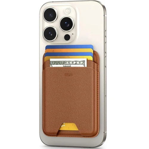 Portfel na karty z blokadą RFID ESR Magnetic Wallet do MagSafe, brązowy (1/11)