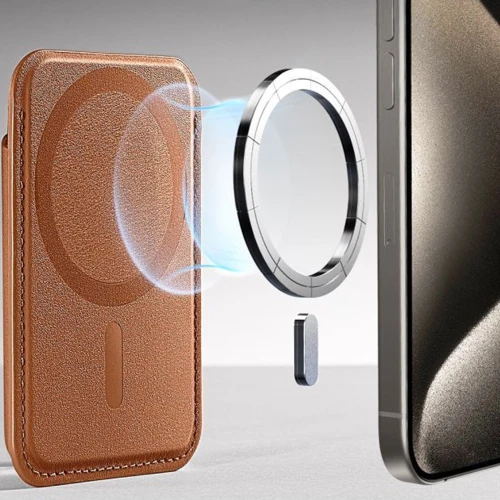 Portfel na karty z blokadą RFID ESR Magnetic Wallet do MagSafe, brązowy (9/11)