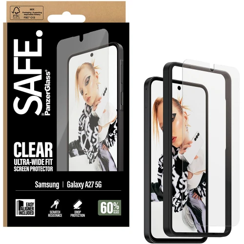 Szkło hartowane z aplikatorem SAFE by PanzerGlass Ultra-Wide Fit + EasyAligner do Galaxy A27 5G (1/6)