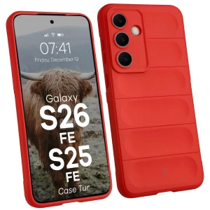 Pancerne etui Bizon Case Tur do Galaxy S26 FE/S25 FE, czerwone