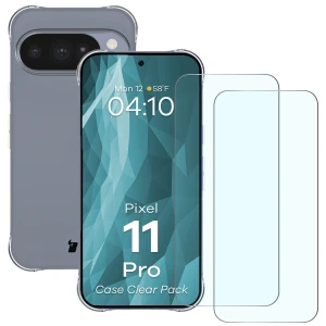 Elastyczne etui + 2x szkło hartowane Bizon Case Clear Pack do Google Pixel 11 Pro