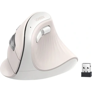 Ergonomiczna mysz bezprzewodowa, optyczna Ugreen MU008mini, Bluetooth 5.0, 2.4 GHz USB, biała