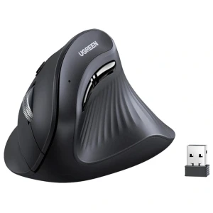Ergonomiczna mysz bezprzewodowa, optyczna Ugreen MU008mini, Bluetooth 5.0, 2.4 GHz USB, czarna
