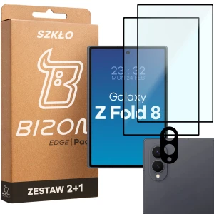 2x Szkło + szybka na aparat Bizon Glass Edge Pack do Galaxy Z Fold8