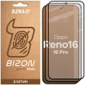 Matowe szkło hartowane Bizon Glass Matte Duo do OPPO Reno16 / Pro, czarna ramka, 2 sztuki (1/4)