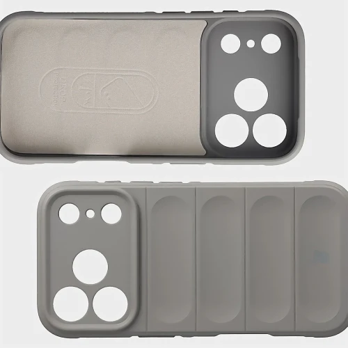 Pancerne etui + szkło hartowane Bizon Tur Pack do iPhone 18 Pro / 17 Pro, jasnoszare (7/10)