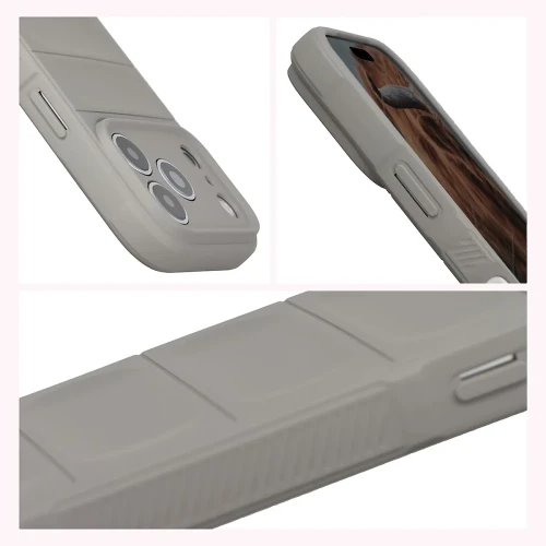 Pancerne etui + szkło hartowane Bizon Tur Pack do iPhone 18 Pro / 17 Pro, jasnoszare (8/10)