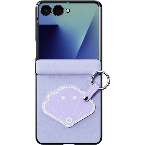 Etui ze smyczką Dux Ducis Luvy do Galaxy Z Flip8, fioletowe z muszelką (1/7)