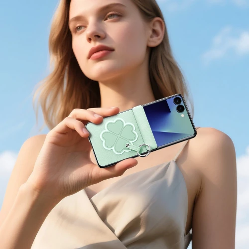 Etui ze smyczką Dux Ducis Luvy do Galaxy Z Flip8, zielone z koniczyną (7/7)