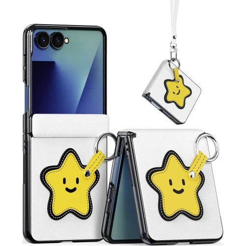 Etui ze smyczką Dux Ducis Luvy do Galaxy Z Flip8, białe z żółtą gwiazdą (2/7)