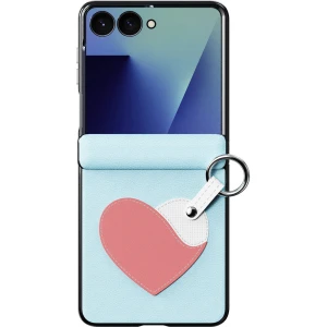 Etui ze smyczką Dux Ducis Luvy do Galaxy Z Flip8, niebieske z różowym sercem