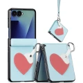 Etui ze smyczką Dux Ducis Luvy do Galaxy Z Flip8, niebieske z różowym sercem (2/7)